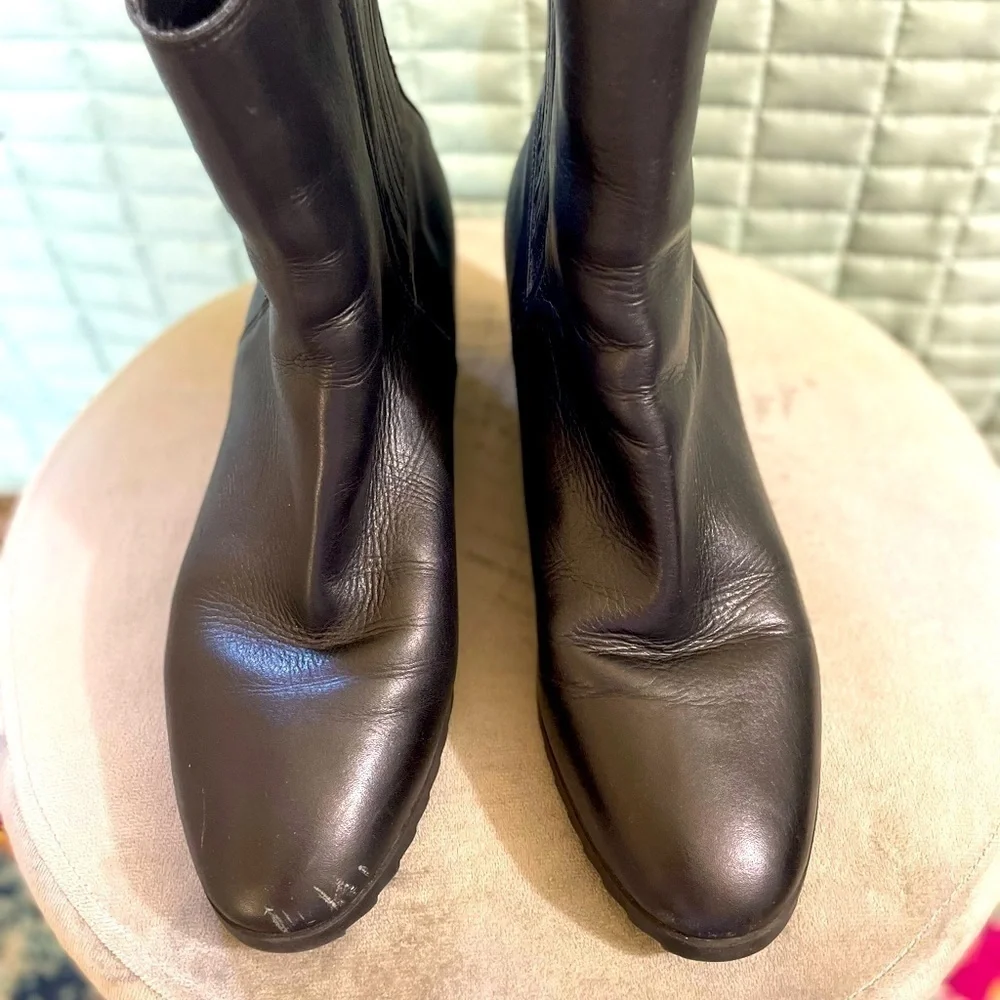 Calvin Klein Judith wedge ankle boots, 100% leather. Super comfortable and cute.